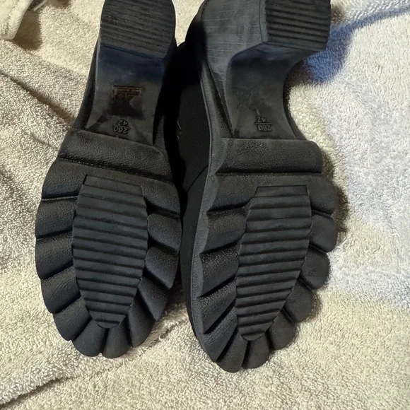 **Cato Black Lace Up Ankle Boots Leopard Lining Chunky Heel Booties - Picture 3 of 10